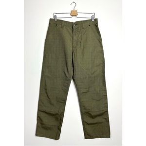 PATAGONIA Mens All Seasons Hemp Canvas Double Knee Pants size 34x30 Green
